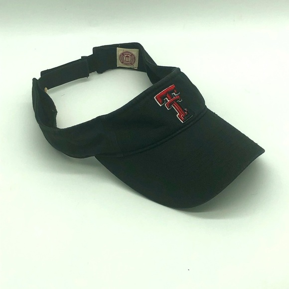 Texas Tech Visor Adjustable Strapback Black College 47 Brand Football Activewear - Picture 1 of 6